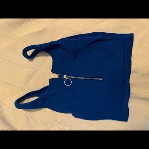 Royal blue zipper crop size M
